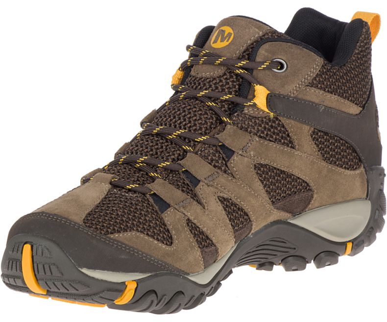 Merrell Alverstone Mid Vanntette Brede Bredde Fjellsko Herre Brune | 35662M-2HB