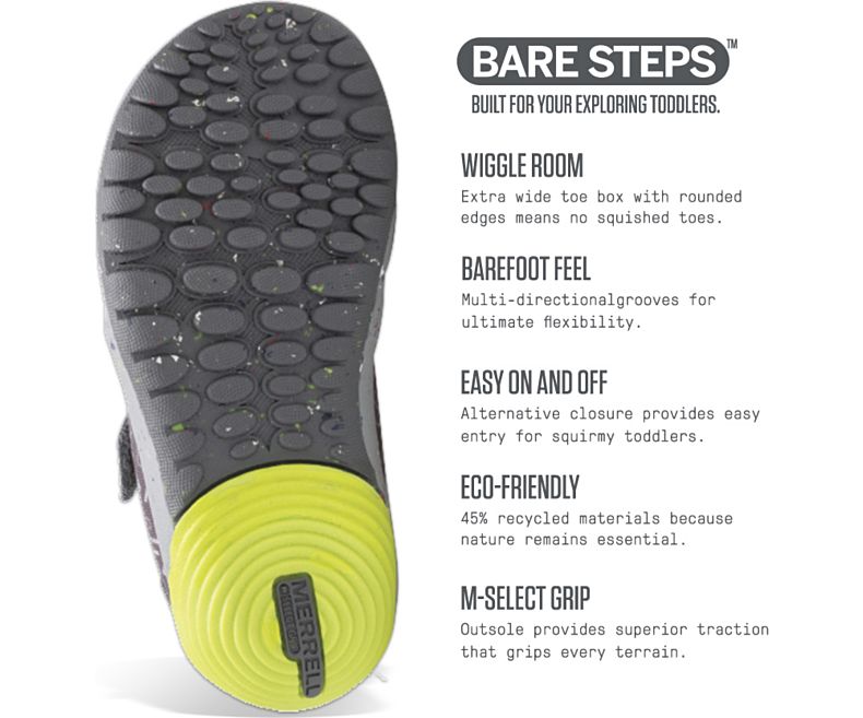 Merrell Bare Steps® Sneaker Fritidssko Barn Grå | 34559B-1CG