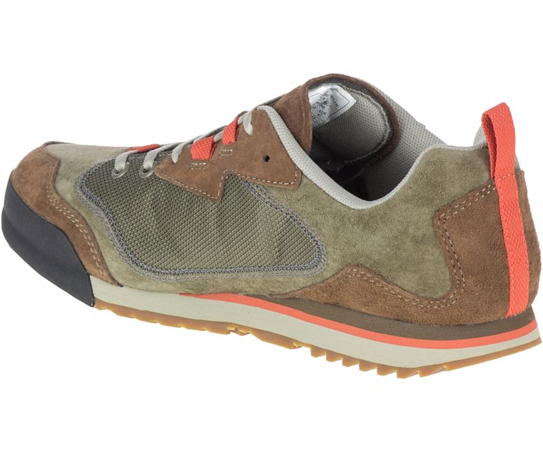 Merrell Burnt Rock Travel Semsket Skinn Fritidssko Herre Olivengrønne | 33354M-2CO