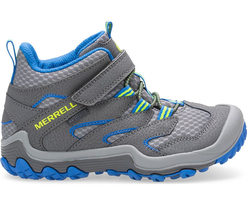 Merrell Chameleon 7 Access Mid A/C Vanntette Boot Fjellstøvler Barn Grå Blå | 33216K-2HG