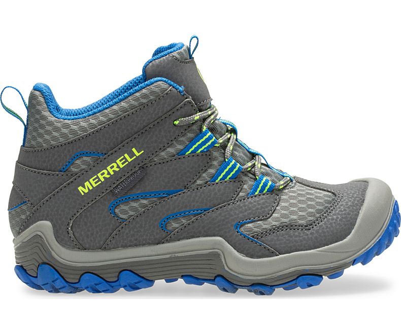 Merrell Chameleon 7 Access Mid Vanntette Boot Fjellstøvler Barn Grå Blå | 41007K-2HG