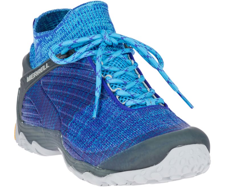 Merrell Chameleon 7 Knit Mid Fjellsko Dame Blå | 36278W-1HB