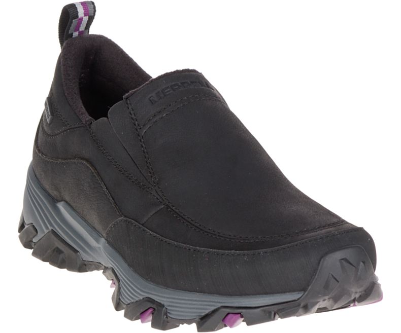 Merrell ColdPack Ice+ Moc Vanntette Brede Bredde Slip On Sko Dame Svarte | 41579W-1SB