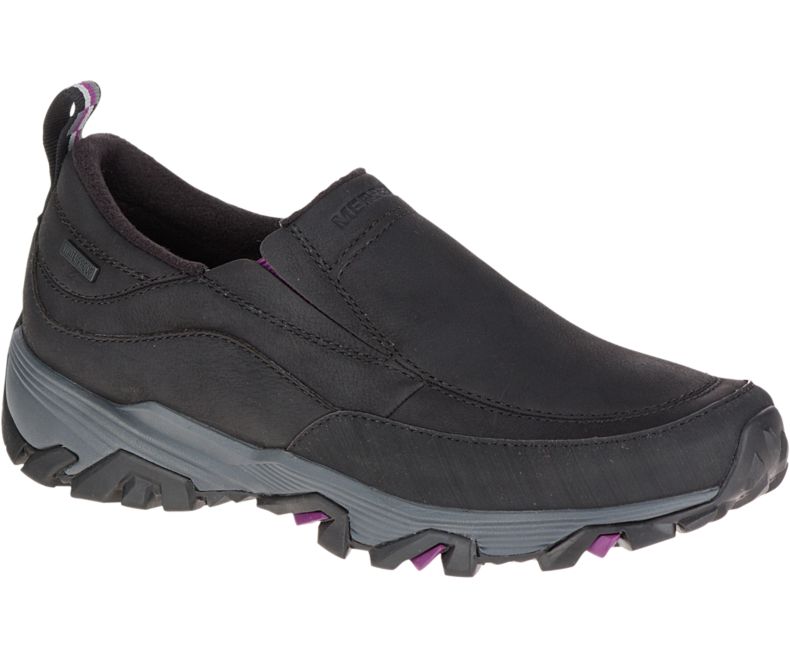 Merrell ColdPack Ice+ Moc Vanntette Brede Bredde Slip On Sko Dame Svarte | 41579W-1SB