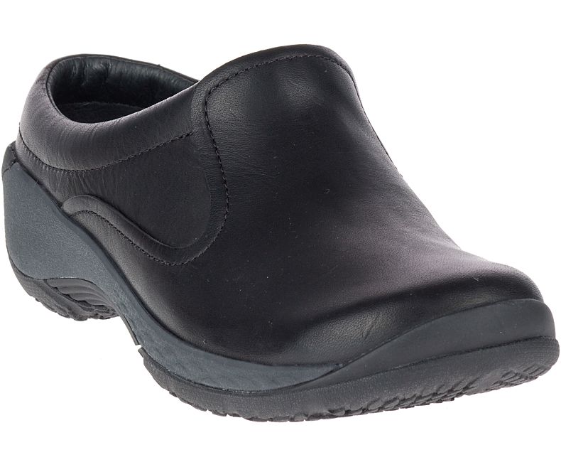 Merrell Encore Q2 Badesandaler Lær Brede Bredde Tresko Dame Svarte | 29579W-1CB