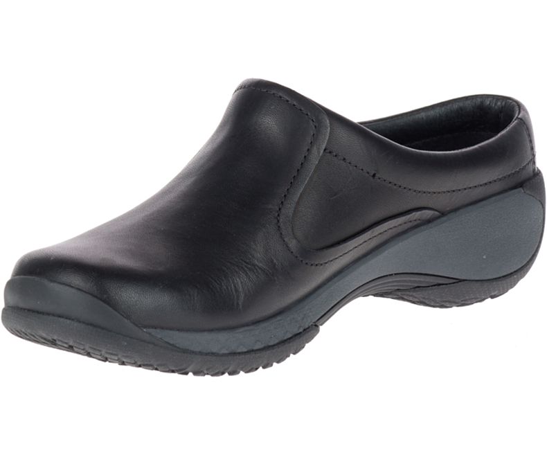 Merrell Encore Q2 Badesandaler Lær Brede Bredde Tresko Dame Svarte | 29579W-1CB