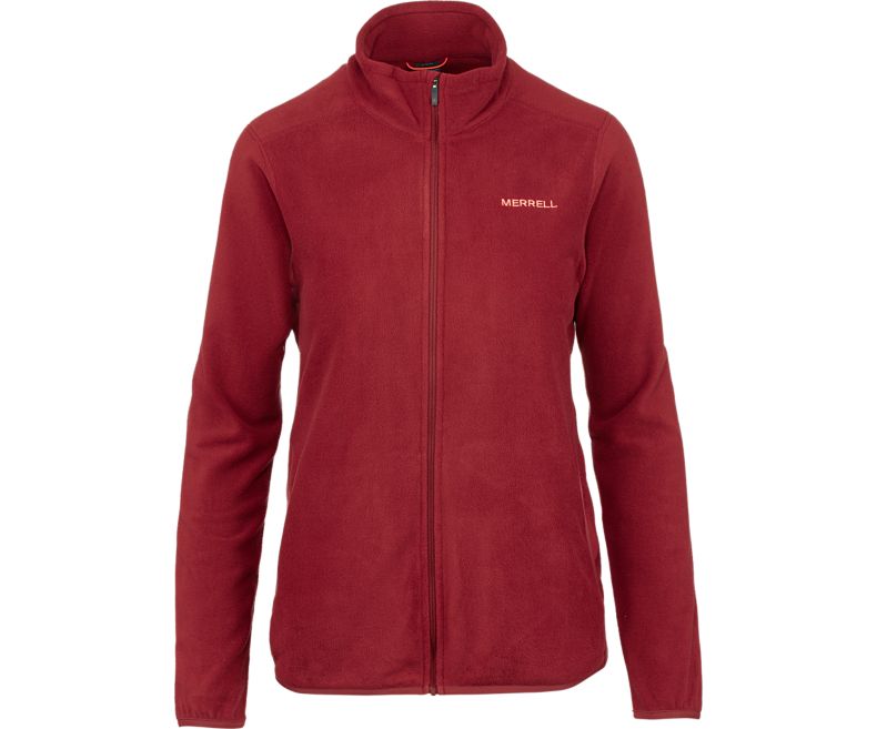 Merrell Flux Lette Hybrid Full Zip Fleece Lette Jakker Dame Rød | 41259W-1LR