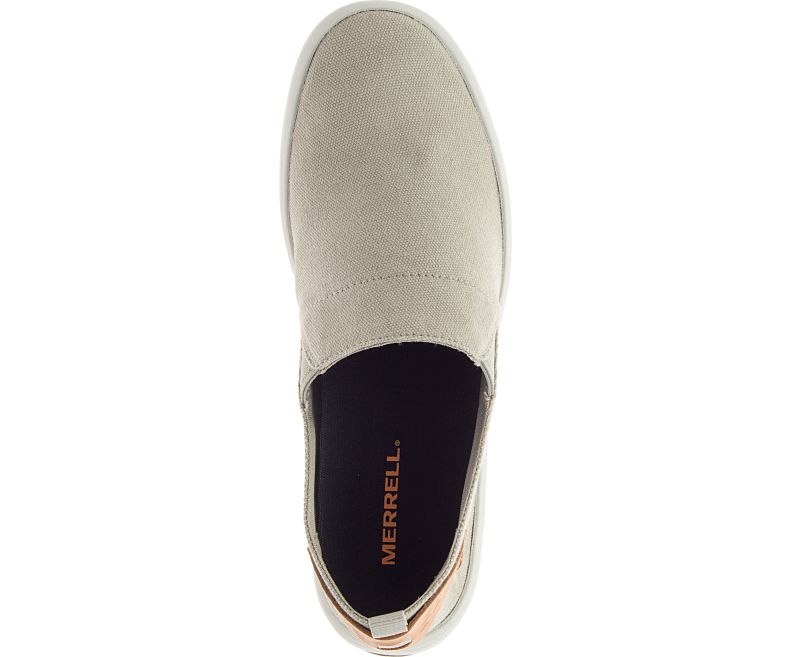 Merrell Gridway Moc Canvas Slip On Sko Herre Beige | 41377M-2SB