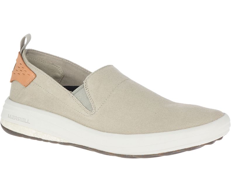 Merrell Gridway Moc Canvas Slip On Sko Herre Beige | 41377M-2SB