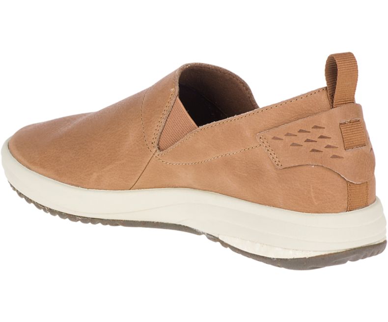 Merrell Gridway Moc Lær Slip On Sko Dame Brune | 41066W-1SA