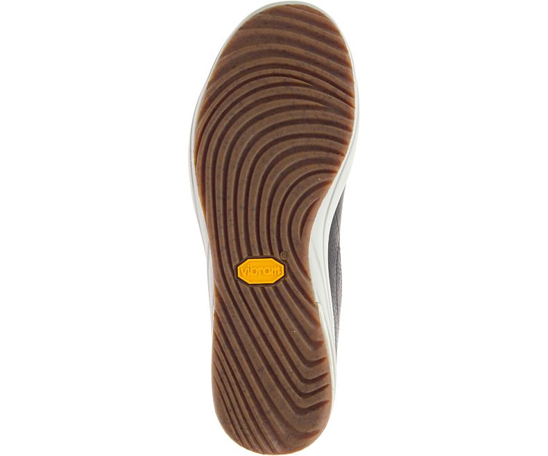 Merrell Gridway Moc Lær Slip On Sko Dame Svarte | 41066W-1SB