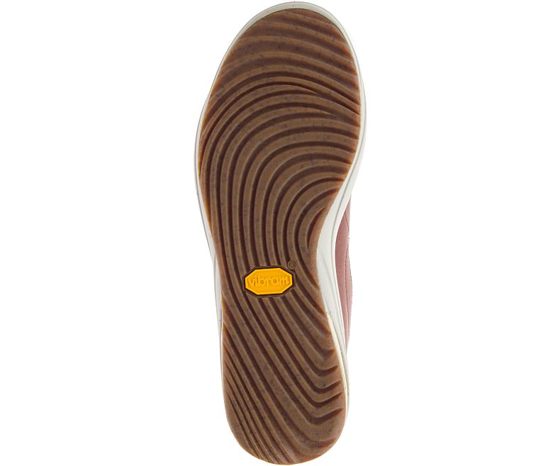 Merrell Gridway Moc Lær Slip On Sko Dame Lyse Korall | 41066W-1SL