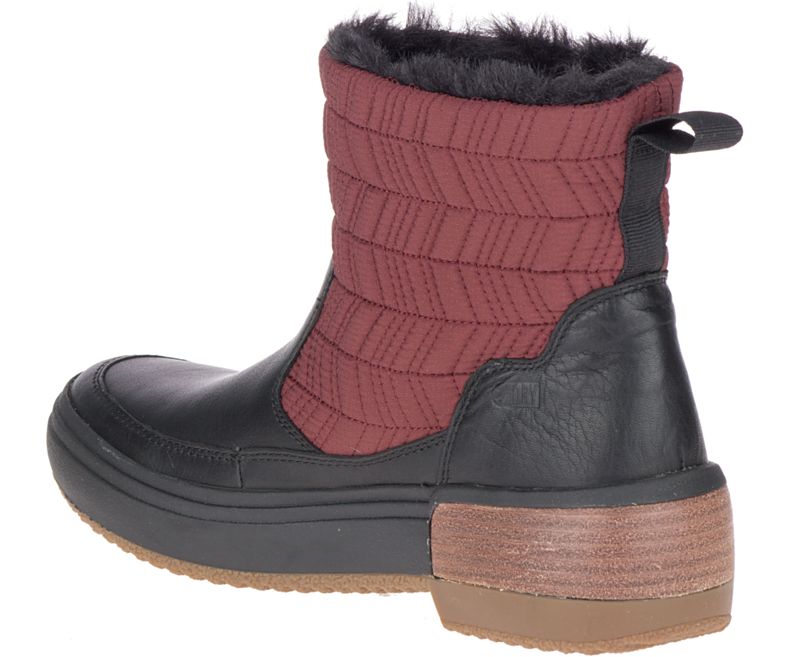 Merrell Haven Bluff Polar Vanntette Vinterstøvler Dame Mørke Rød Svarte | 41499W-1WD