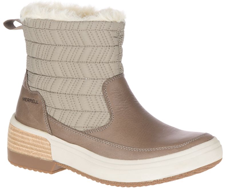 Merrell Haven Bluff Polar Vanntette Vinterstøvler Dame Brune | 41499W-1WR