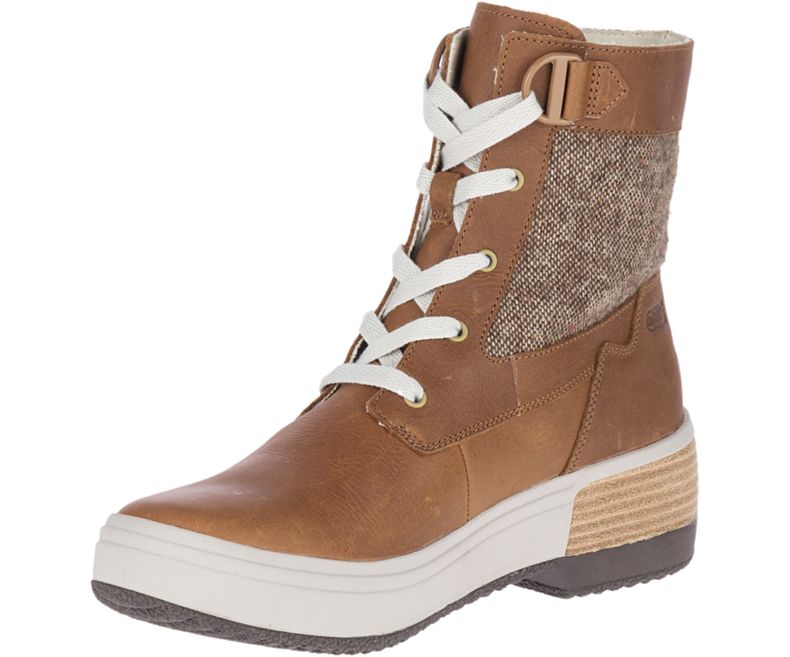 Merrell Haven Mid Blonder Vanntette Vinterstøvler Dame Brune | 40976W-1WB