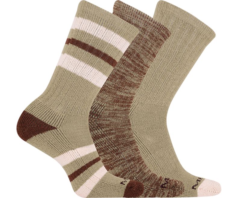 Merrell Holiday Thermal Crew Sock 3-Pack Sokker Dame Brune | 42869W-1SB