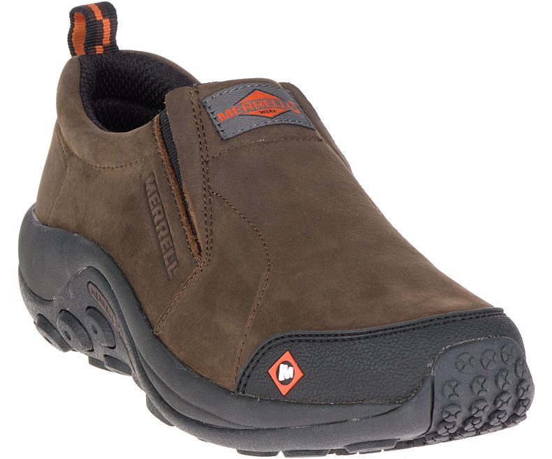 Merrell Jungle Moc Arbeids Shoe Brede Bredde Slip On Sko Herre Mørke Brune | 29428M-2SD