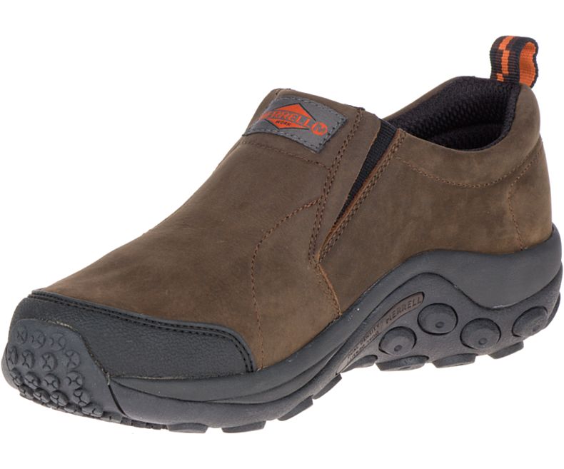 Merrell Jungle Moc Arbeids Shoe Brede Bredde Slip On Sko Herre Mørke Brune | 29428M-2SD