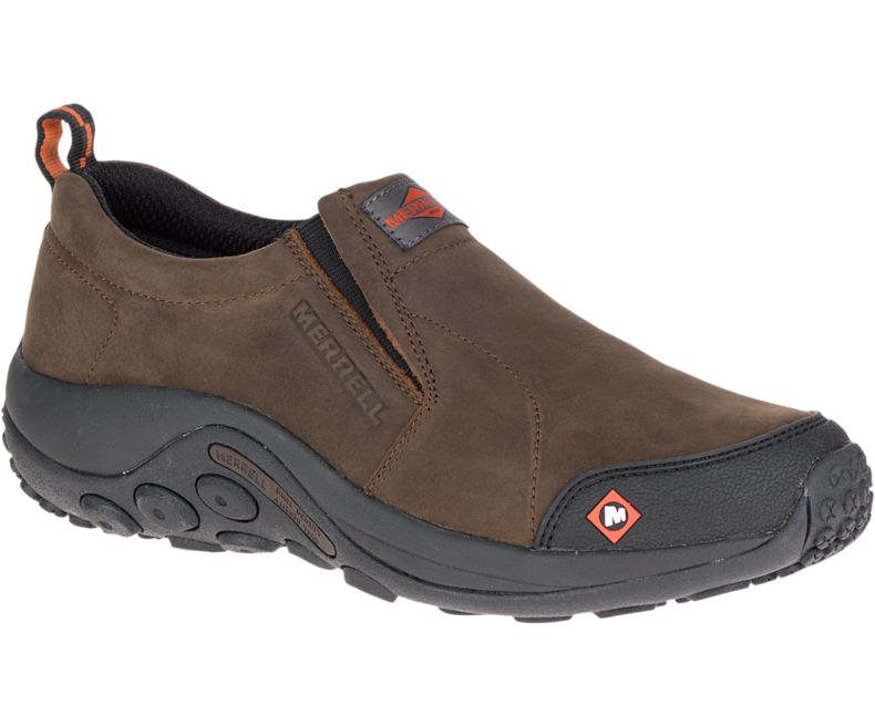 Merrell Jungle Moc Arbeids Shoe Brede Bredde Slip On Sko Herre Mørke Brune | 29428M-2SD