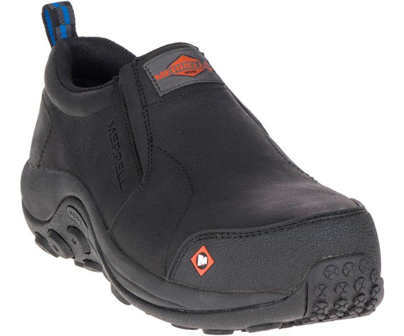 Merrell Jungle Moc Comp Tå Arbeids Shoe Brede Bredde Slip On Sko Herre Svarte | 29094M-2SB