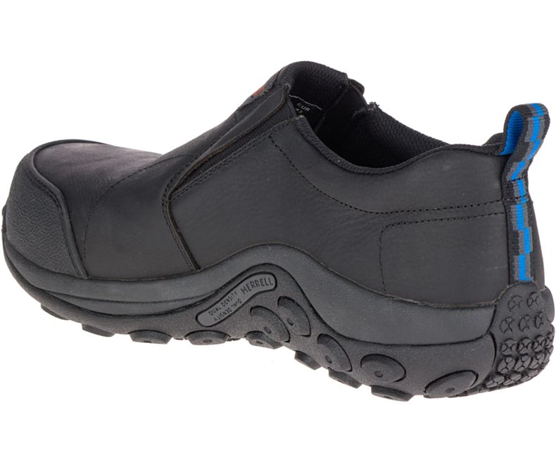 Merrell Jungle Moc Comp Tå Arbeids Shoe Brede Bredde Slip On Sko Herre Svarte | 29094M-2SB