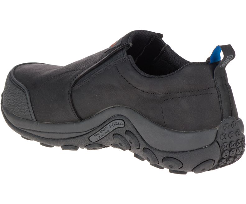 Merrell Jungle Moc ESD Comp Tå Arbeids Shoe Brede Bredde Slip On Sko Herre Svarte | 32720M-2SB