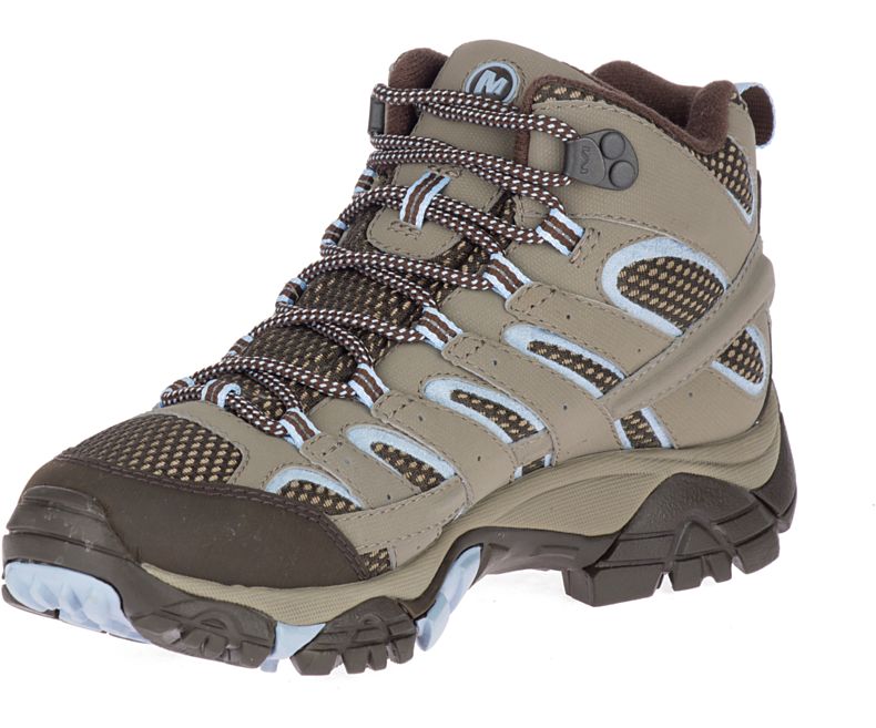 Merrell Moab 2 Mid GORE -TEX® Fjellsko Dame Brune Lyse Blå | 27874W-1HB