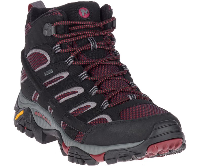 Merrell Moab 2 Mid GORE -TEX® Fjellsko Herre Svarte Mørke Rød | 27835M-2HB