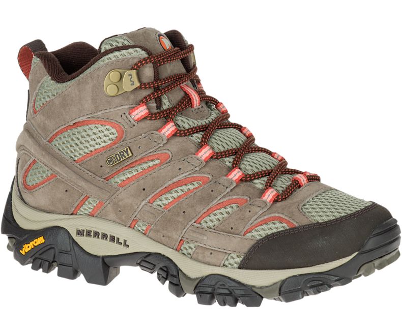 Merrell Moab 2 Mid Vanntette Brede Bredde Fjellsko Dame Brune Mørke Rød | 27934W-1HB