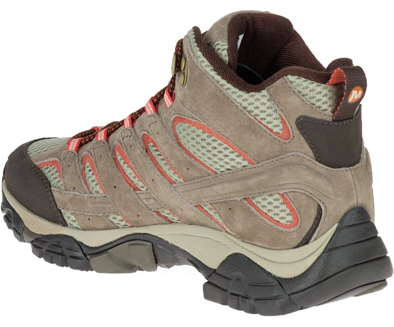 Merrell Moab 2 Mid Vanntette Brede Bredde Gåsko Dame Brune Mørke Rød | 27934W-1WB