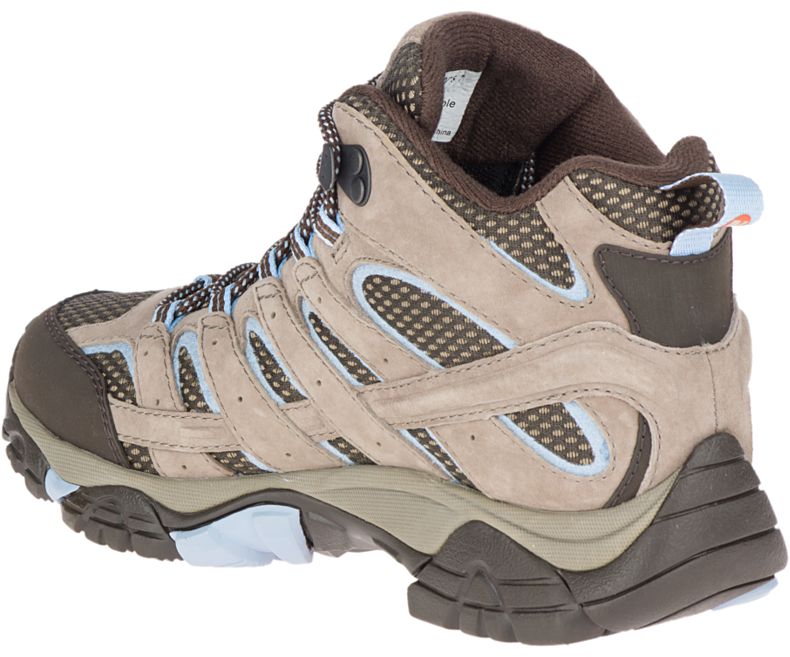 Merrell Moab 2 Mid Vanntette Fjellsko Dame Brune Lyse Blå | 27933W-1HB