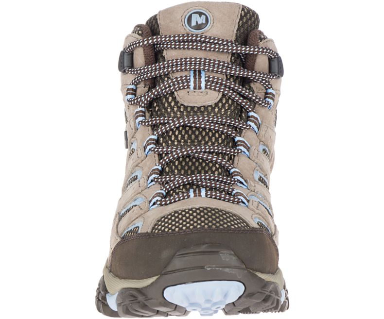 Merrell Moab 2 Mid Vanntette Gåsko Dame Brune Lyse Blå | 27933W-1WB