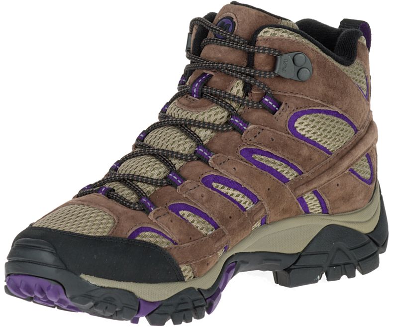 Merrell Moab 2 Mid Ventilator Brede Bredde Gåsko Dame Brune Lilla | 27938W-1WB