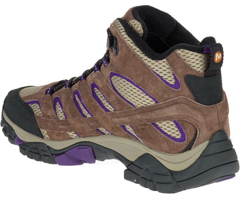 Merrell Moab 2 Mid Ventilator Brede Bredde Gåsko Dame Brune Lilla | 27938W-1WB