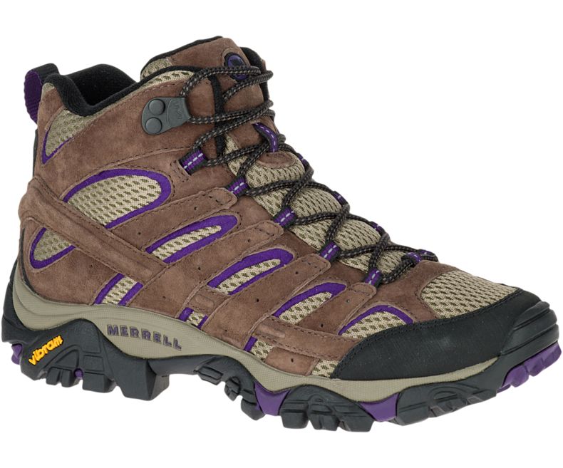 Merrell Moab 2 Mid Ventilator Brede Bredde Gåsko Dame Brune Lilla | 27938W-1WB