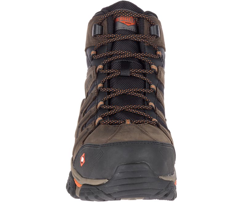 Merrell Moab 2 Peak Mid Vanntette Comp Tå Arbeids Boot Arbeidsstøvler Herre Mørke Brune | 33504M-2WO