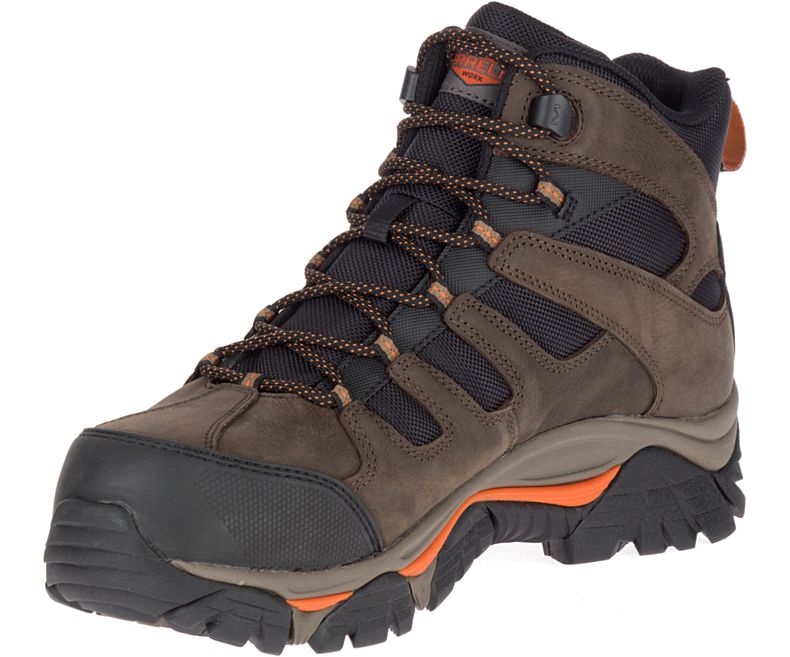 Merrell Moab 2 Peak Mid Vanntette Comp Tå Arbeids Boot Arbeidsstøvler Herre Mørke Brune | 33504M-2WO