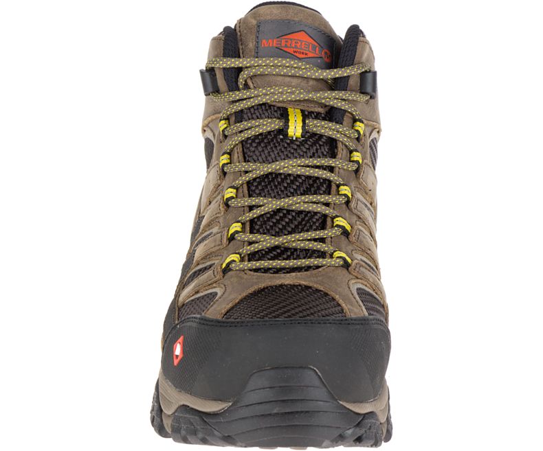 Merrell Moab 2 Vent Mid Vanntette Comp Tå Arbeids Boot Arbeidsstøvler Herre Olivengrønne Gul | 29081M-2WO