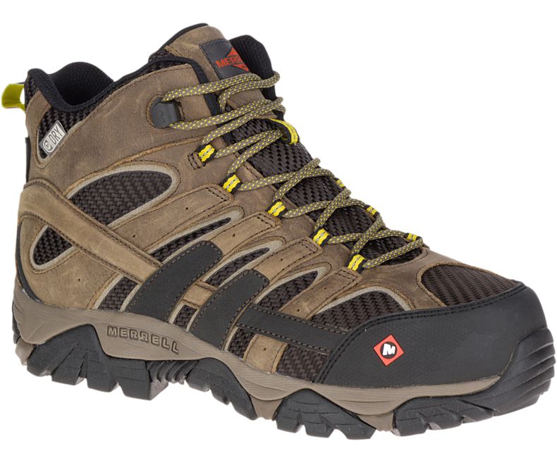 Merrell Moab 2 Vent Mid Vanntette Comp Tå Arbeids Boot Arbeidsstøvler Herre Olivengrønne Gul | 29081M-2WO