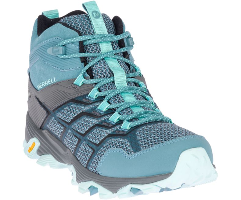 Merrell Moab FST 2 Mid Vanntette Fjellsko Dame Blå | 33186W-1HB