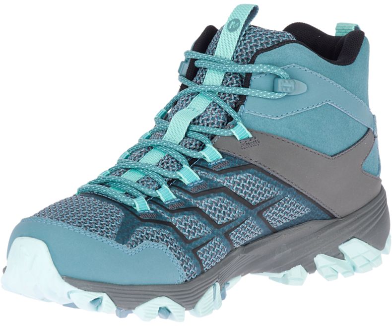 Merrell Moab FST 2 Mid Vanntette Fjellsko Dame Blå | 33186W-1HB