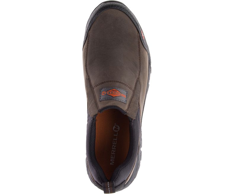 Merrell Moab Rover Moc Comp Tå Arbeids Shoe Slip On Sko Herre Mørke Brune | 31154M-2SD