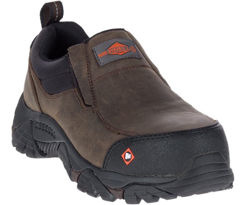 Merrell Moab Rover Moc Comp Tå Arbeids Shoe Slip On Sko Herre Mørke Brune | 31154M-2SD