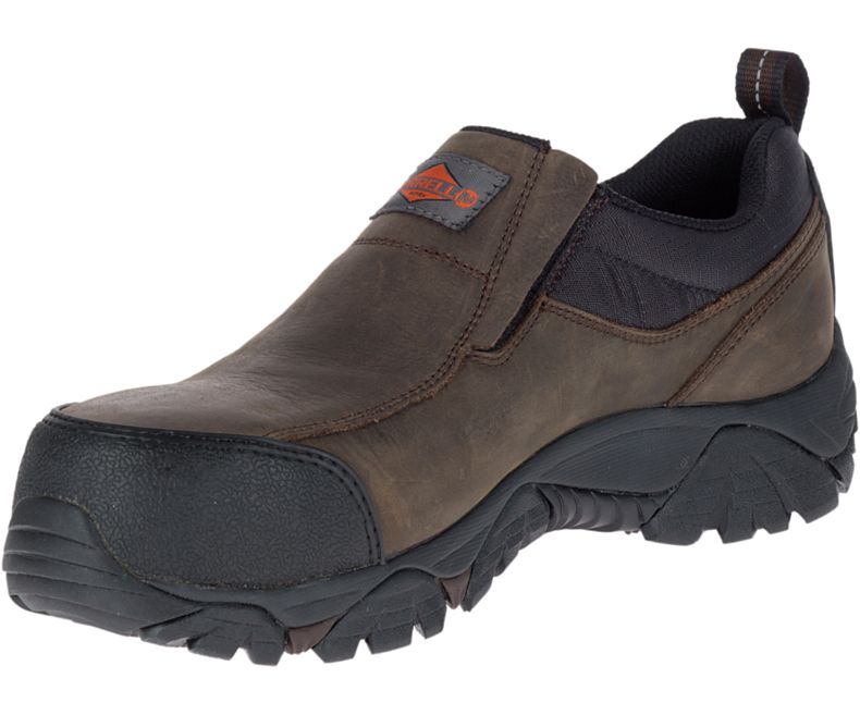 Merrell Moab Rover Moc Comp Tå Arbeids Shoe Slip On Sko Herre Mørke Brune | 31154M-2SD