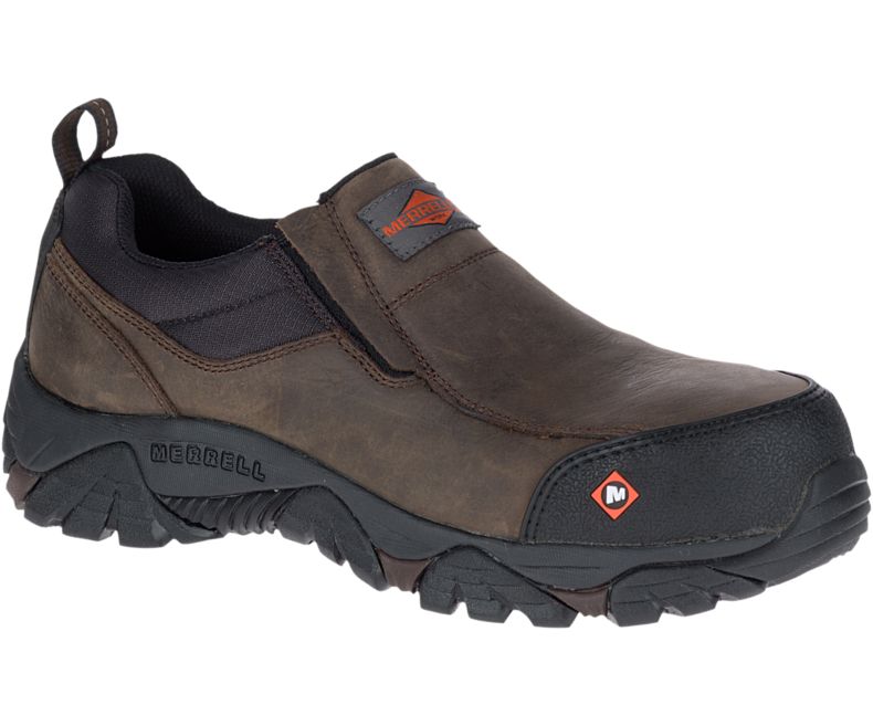 Merrell Moab Rover Moc Comp Tå Arbeids Shoe Slip On Sko Herre Mørke Brune | 31154M-2SD