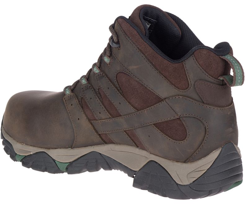 Merrell Moab Vertex Mid Lær Vanntette Comp Tå Arbeids Boot Brede Bredde Arbeidsstøvler Herre Mørke Brune | 38740M-2WD