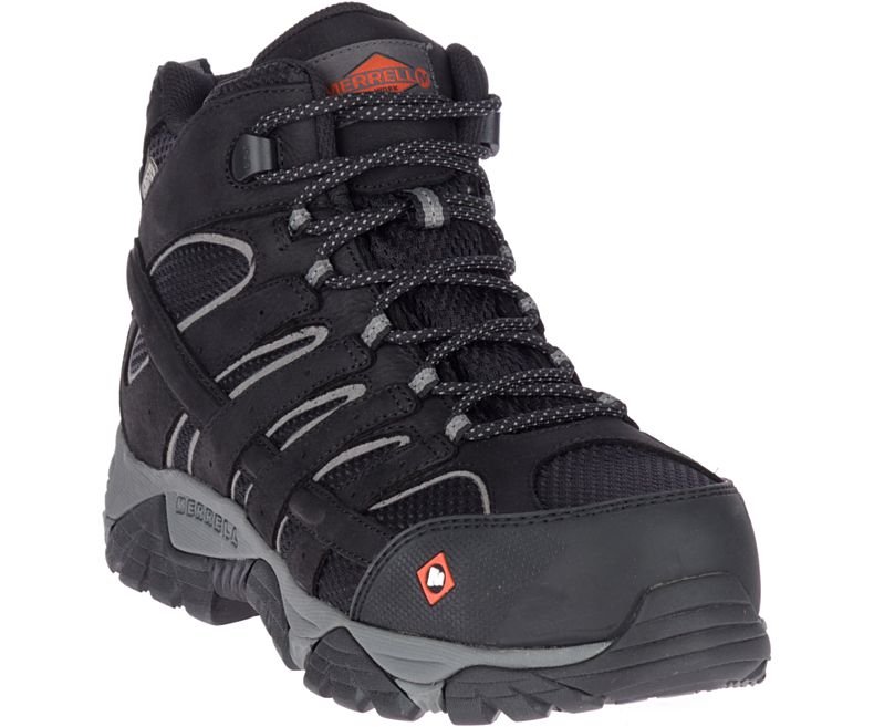 Merrell Moab Vertex Mid Vanntette Comp Tå Arbeids Boot Brede Bredde Fjellstøvler Herre Svarte | 38742M-2HB