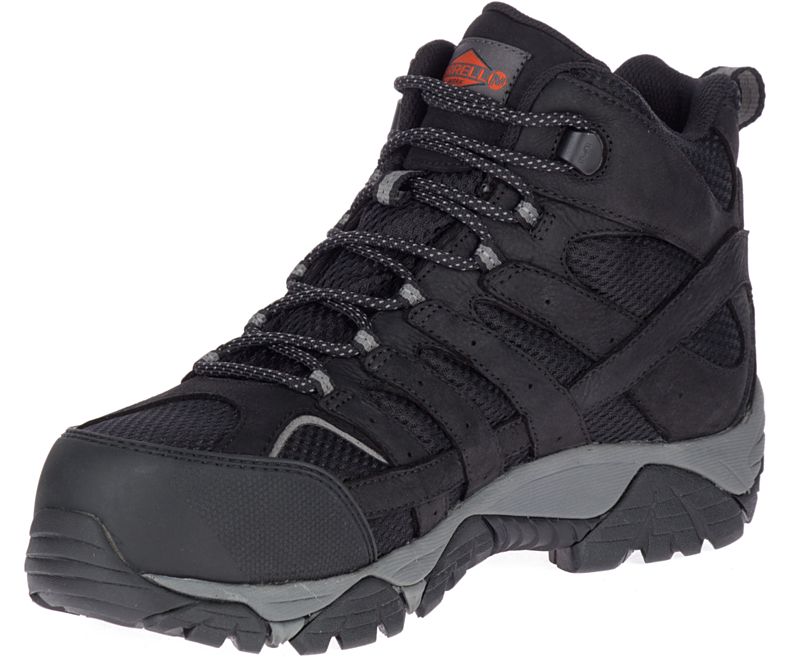 Merrell Moab Vertex Mid Vanntette Comp Tå Arbeids Boot Brede Bredde Fjellstøvler Herre Svarte | 38742M-2HB