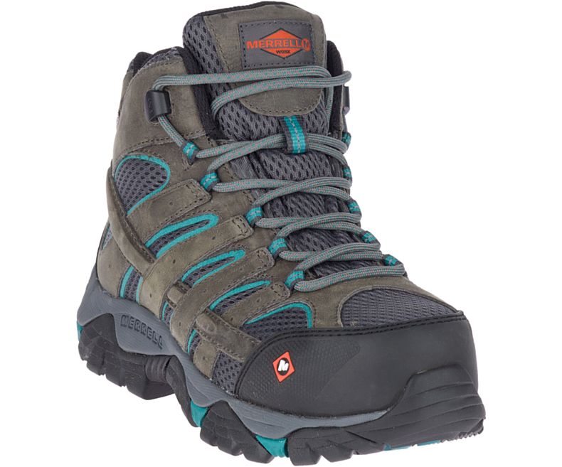 Merrell Moab Vertex Mid Vanntette Comp Tå Arbeids Boot Arbeidsstøvler Dame Olivengrønne Grønn | 38743W-1WO