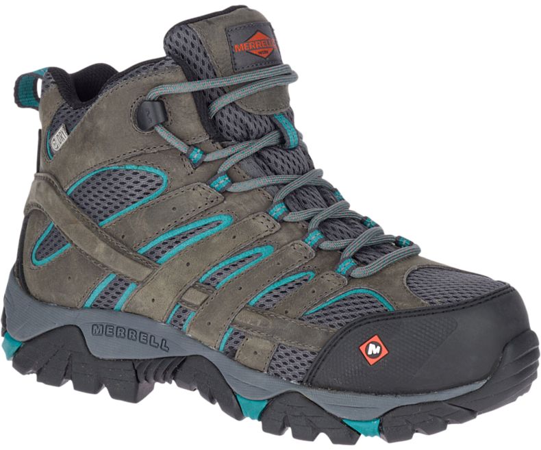 Merrell Moab Vertex Mid Vanntette Comp Tå Arbeids Boot Arbeidsstøvler Dame Olivengrønne Grønn | 38743W-1WO